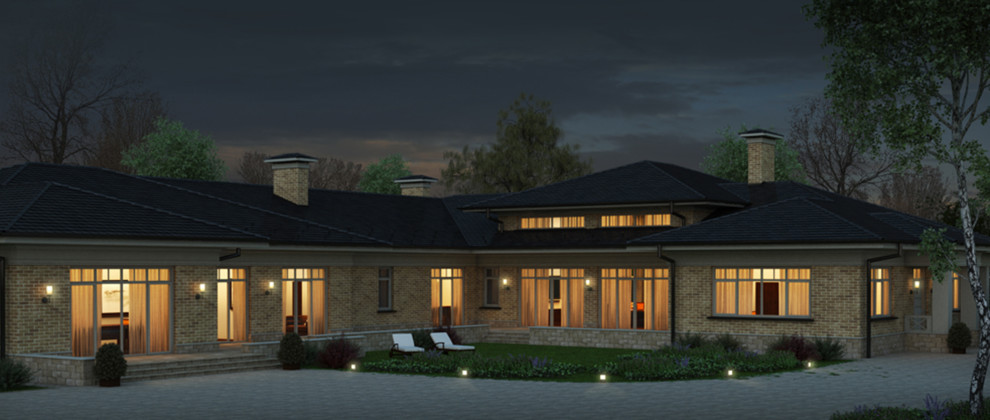 Загородный дом в одном уровне