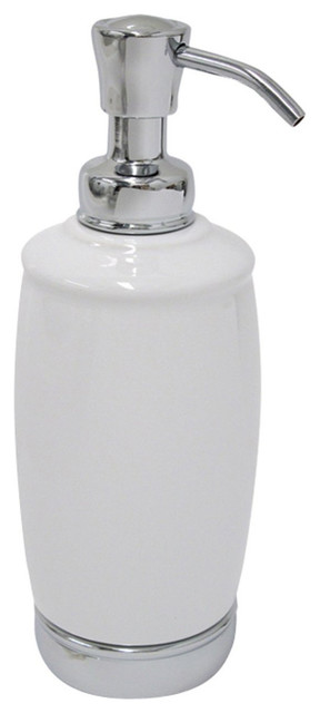 White Soft Brass Finish York Ceramic Soap Dispenser Pump Kitchen Bathroom 12 Oz