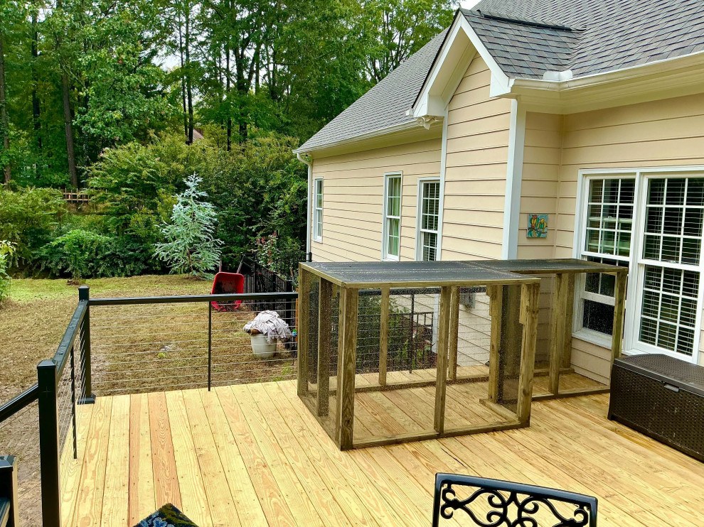 Wood Deck with Steel Cable Rails