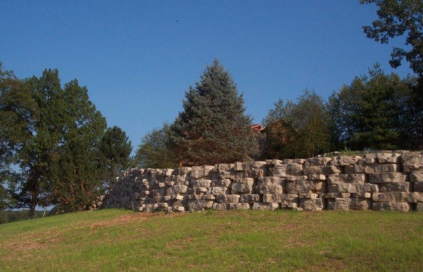 Inspiration for a transitional backyard mulch retaining wall landscape.