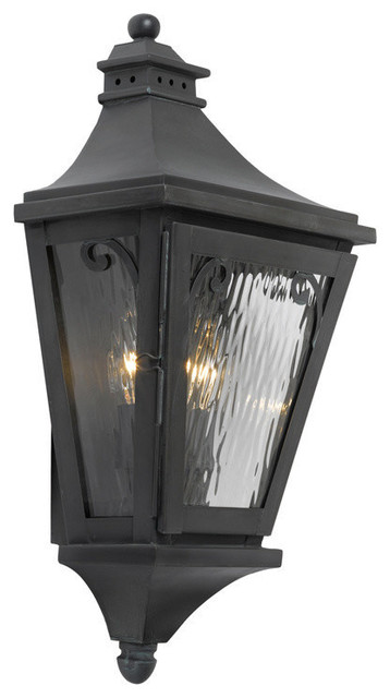 Elk Lighting Camden 5715-C Outdoor Wall Lantern in Solid Brass & Charcoal Finish