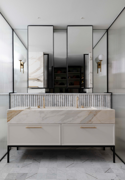 Marble Elegance: Contemporary Bathroom Vanity Sink Ideas
