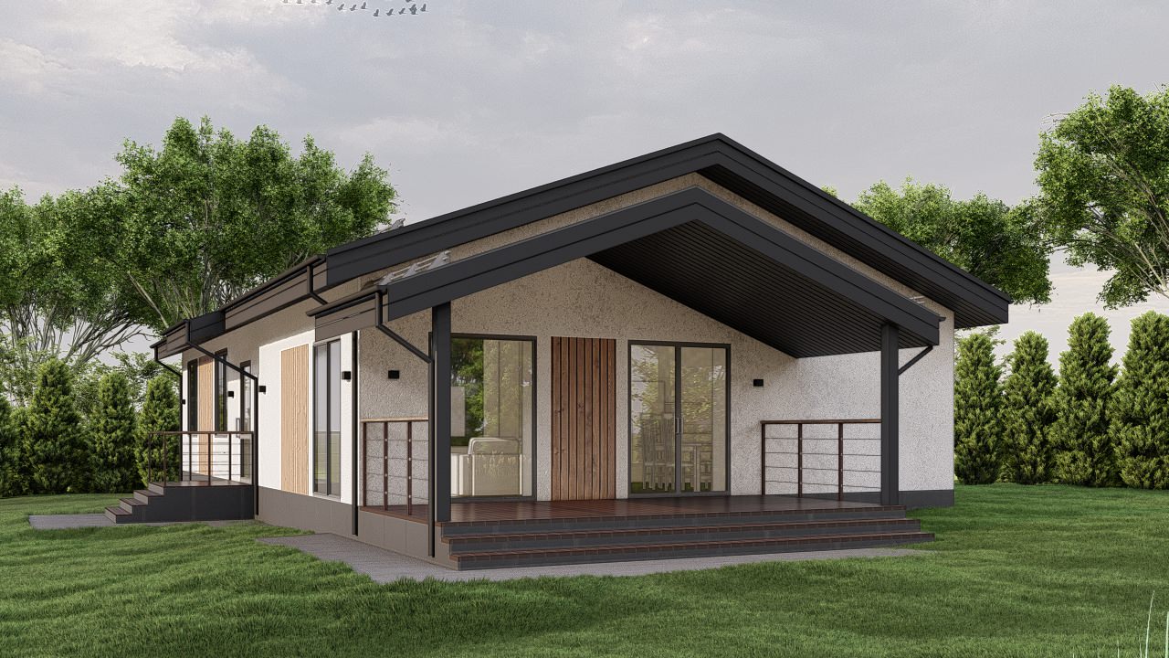 Двухэтажный дом на узком участке