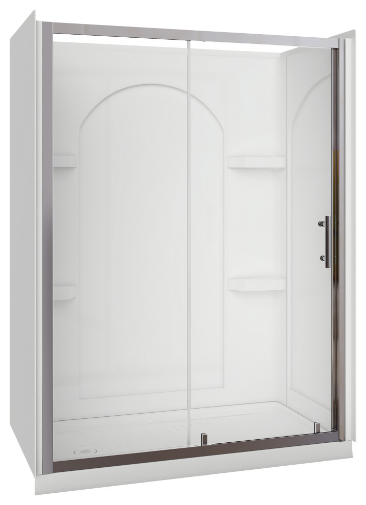 Edson 3 Piece Shower Kit with Acrylic Shower walls and Base 60" x 32