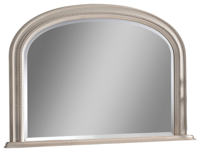 Beaded Overmantel Wall Mirror, 79x112 cm, Ivory