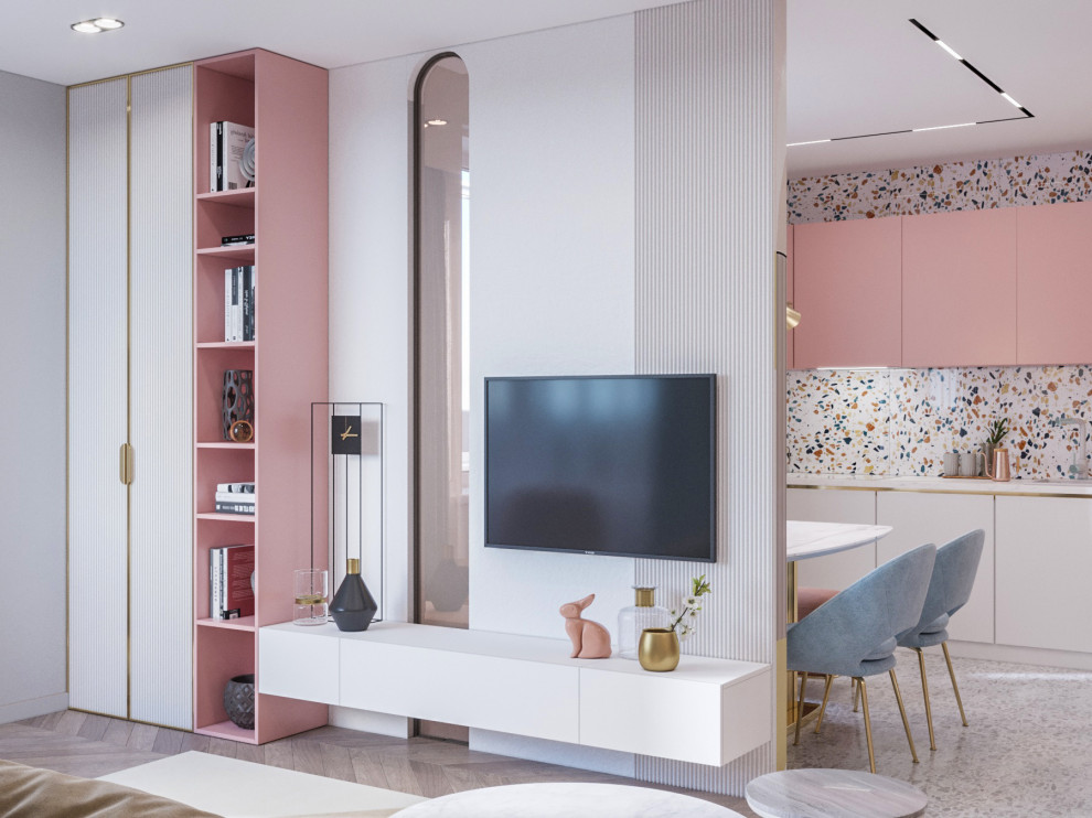 Квартира в нежных тонах для девушки студентки