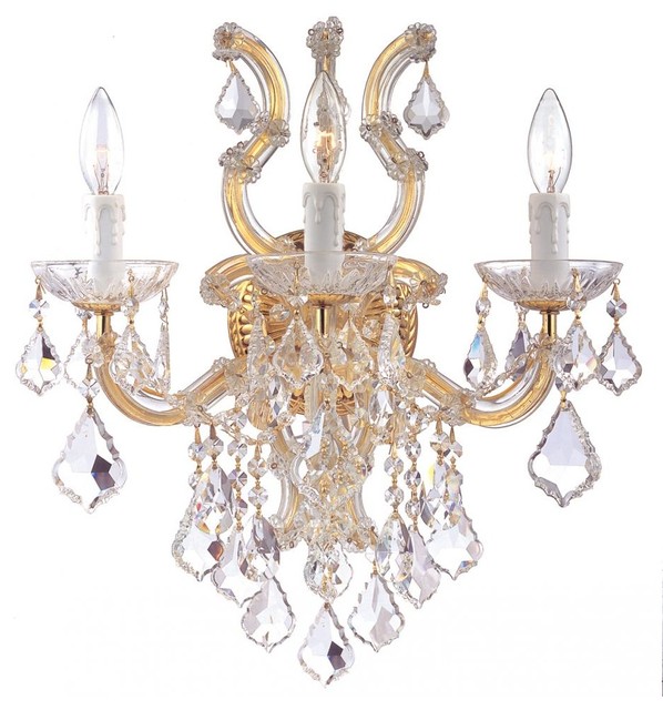 Maria Theresa Three Light Gold Wall Light - Traditional - Wall Sconces - by We Got Lites