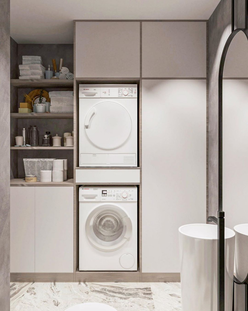 Дизайн-проект санузла в эко стиле и лофте в квартире во Владивостоке