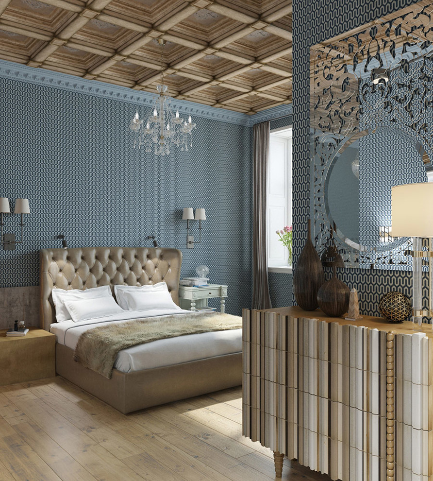 визуализация частного интерьера спальни и ванны