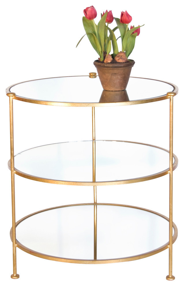 World Away Three Tier Table Side Table-Available in Two Different Colors