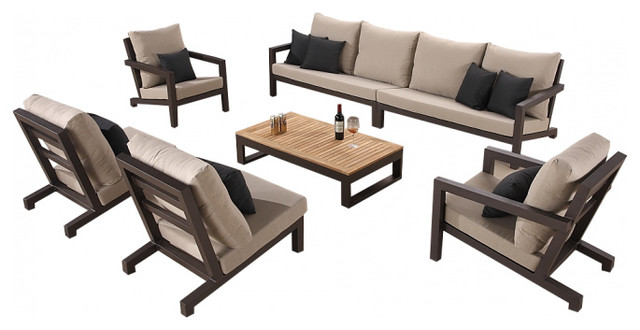 Soho Sectional Sofa Set For 8 With 2 Club Chairs And Middle Armless Sofas