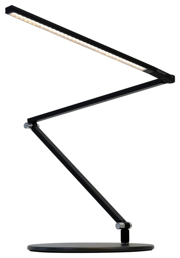 Koncept ZBar Slim LED Desk Lamp With Base, Metallic Black Modern