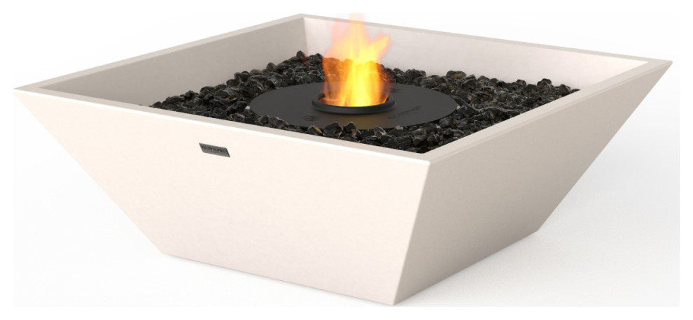 EcoSmart™ Nova 600 Concrete Fire Pit Bowl - Smokeless Ethanol Fireplace, Bone, Ethanol Burner (Black)