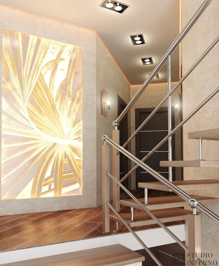 Интерьер квартиры выполнен в современном стиле .