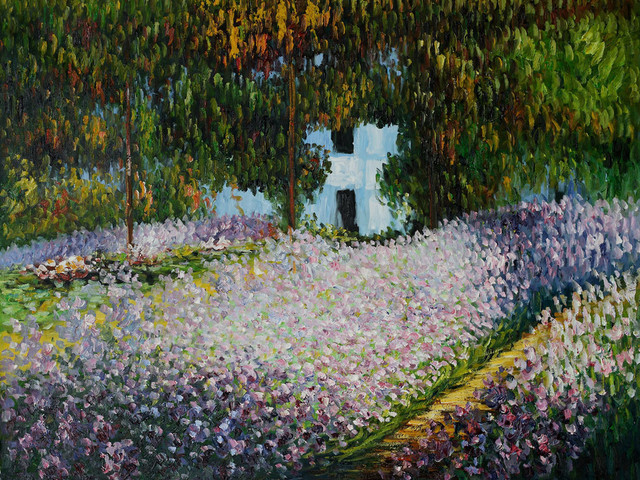 Monet "Artist's Garden at Giverny" Oil Painting