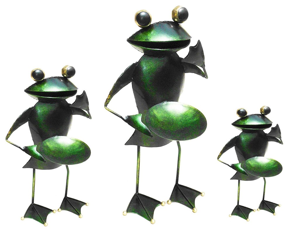 Iron Frog Candle Holder, Set of 3, 14x6 Contemporary Candleholders by Uber Bazaar Houzz