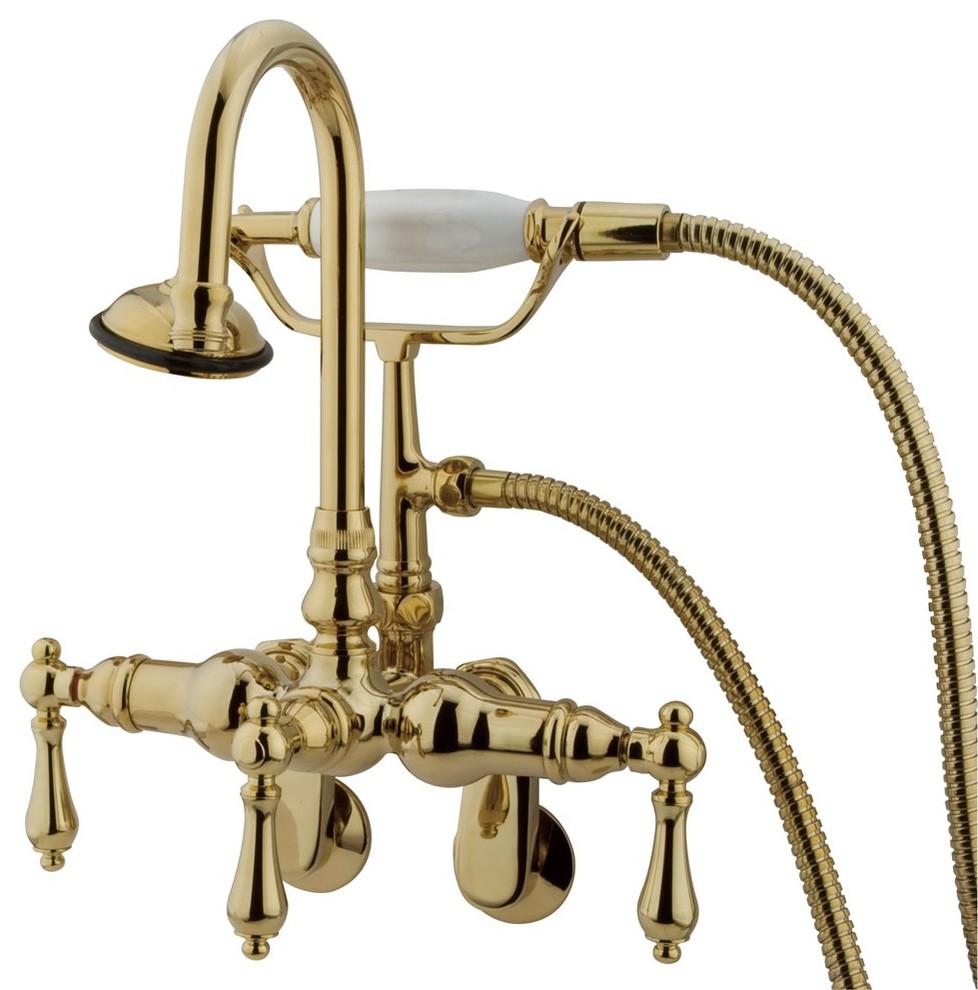 Adjustable Center Clawfoot Tub Filler With Hand Shower ...