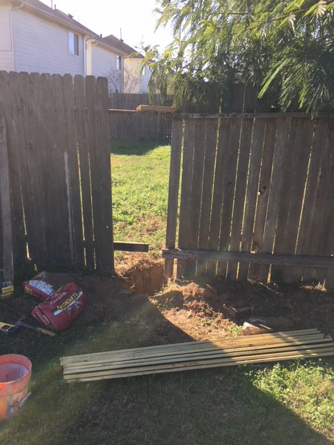 260' Wooden Fence Repaired/Reinforced