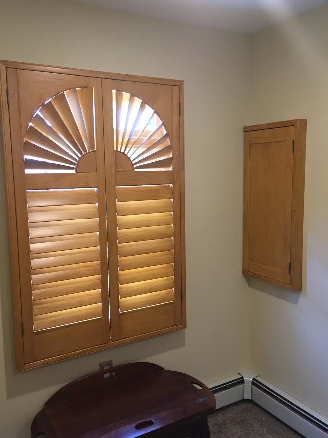 Plantation Shutters - Woodland Harvest Square Fan Top