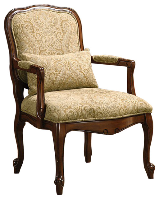 Waterville Traditional Accent Fabric Chair With Pillow Dark Cherry Traditional Armchairs And Accent Chairs By Buydbest