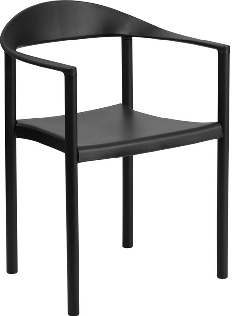 Flash Furniture Hercules Series 1000 Lb. Capacity Black Plastic Cafe Stack Chair