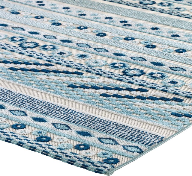 Vintage Abstract Geometric Lattice 5x8 Indoor and Outdoor Area Rug ...