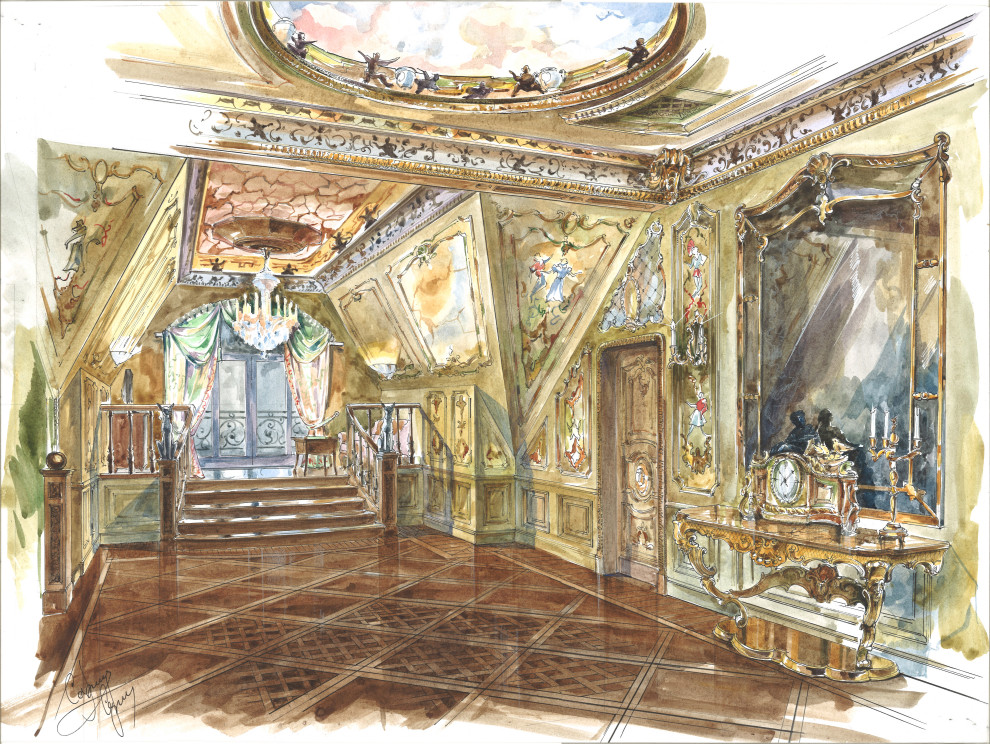 Акварельные эскизы. Загородный дом в Екатеринбурге.