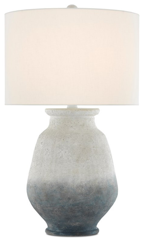 6000-0538 Cazalet Table Lamp, Ash Ivory and Blue and Acrylic White