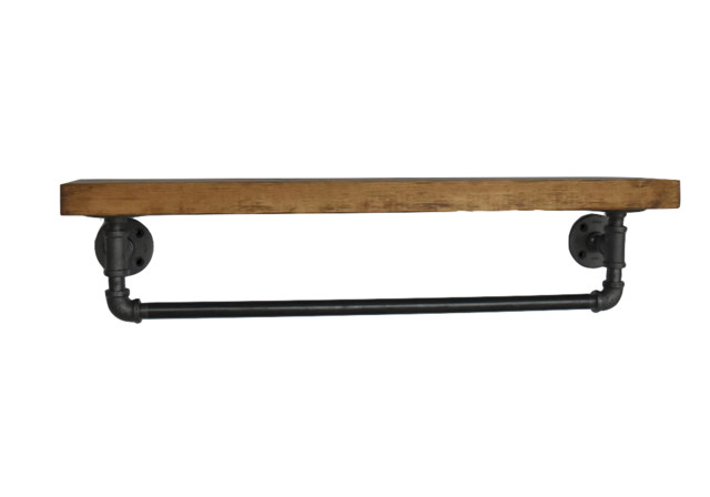 Bathroom Essentials - 24" Rustic Shelf w/ 18" Towel Bar