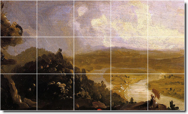 Thomas Cole Landscapes Painting Ceramic Tile Mural #453, 60"x36"