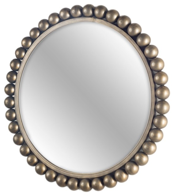 Metal Mirror With Antique Gold Finish 67632 Transitional Wall