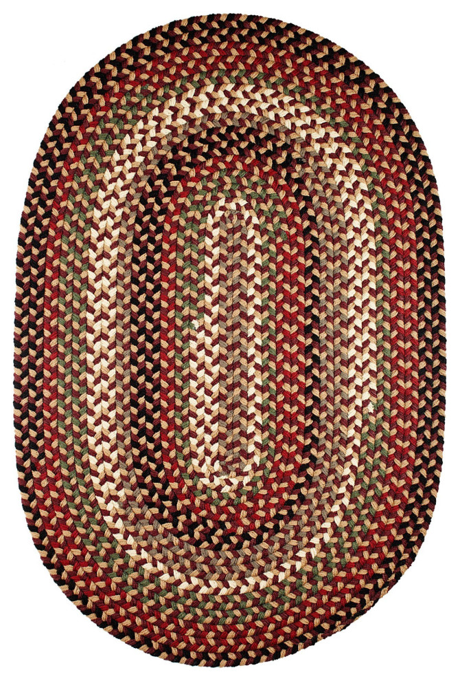 Santa Maria Traditional Braided Rug Sangria 8'x11' Oval
