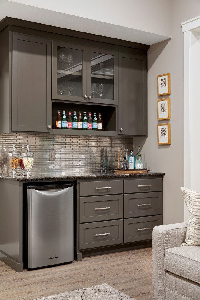 Refined Lower Level Dry Bar Che Bella Interiors Transitional Basement Minneapolis By Che Bella Interiors