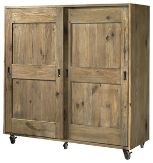 Girasole Aged Pine Cupboard On Wheels Country Pantry Cupboards