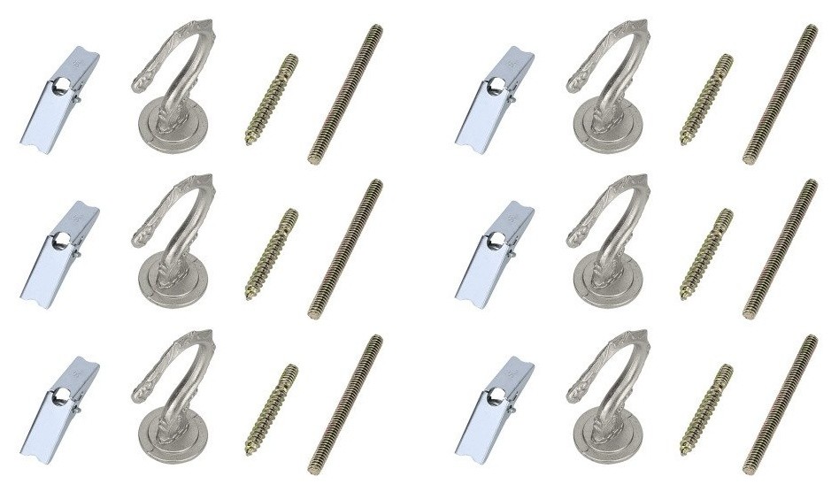 Aspen Creative 214016 2.5" Large Swag Hook, Brushed Pewter, 6Pack