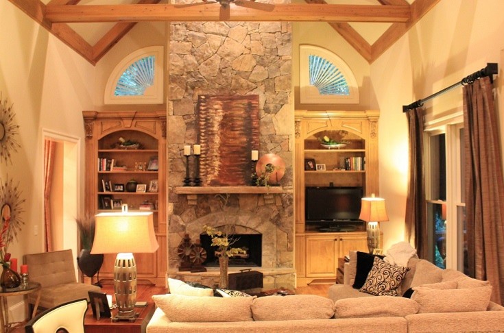 Photo of a traditional family room in Other.