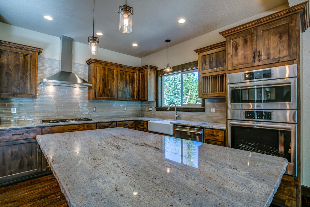 Example of a mountain style kitchen design in Seattle