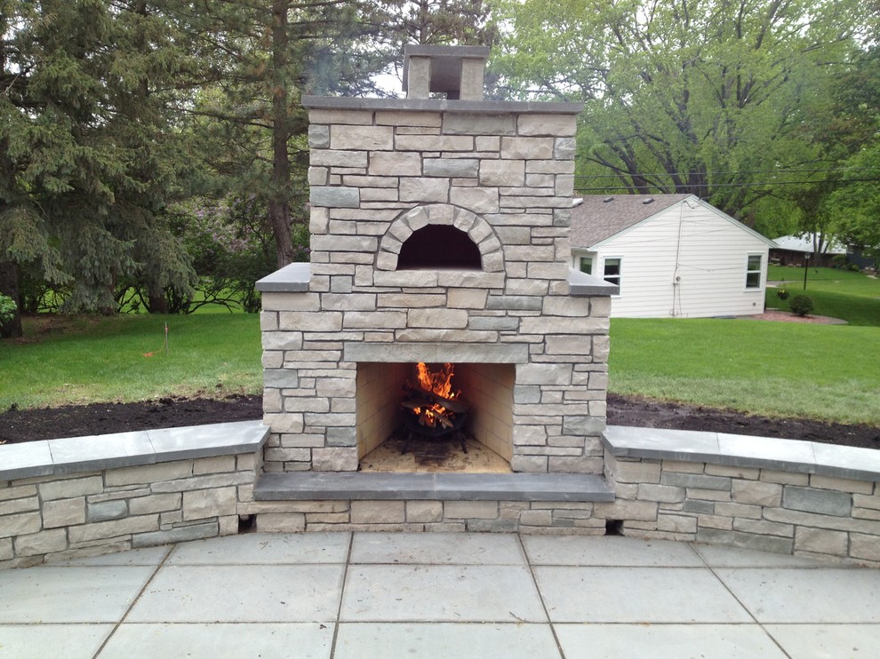 Outdoor Fondulac Stone Fireplace And Pizza Oven In St Louis Park