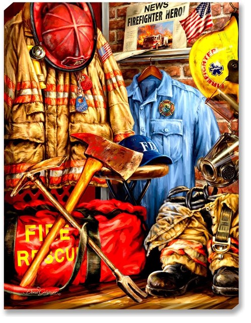 Hometown Hero Firefighter Wall Art by Dona Gelsinger