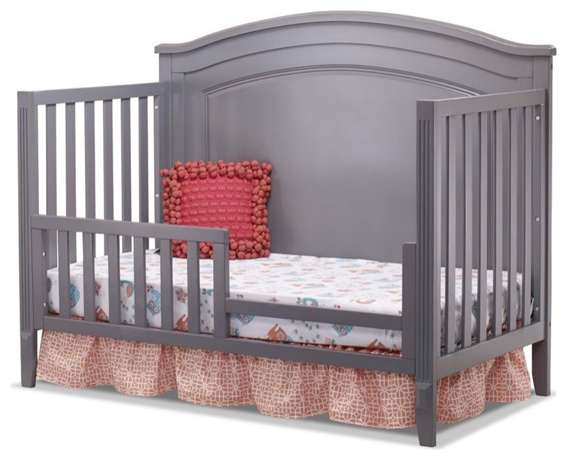 Sorelle Berkley Round Top Panel Crib in Gray