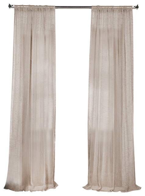Linen Sheer Curtain Single Panel Contemporary Curtains By