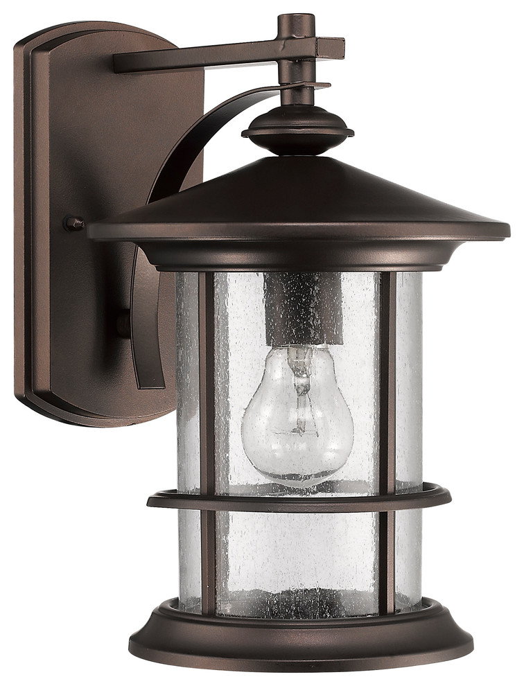 Ashley Superiora Transitional 1-Light Rubbed Bronze Outdoor Wall Sconce