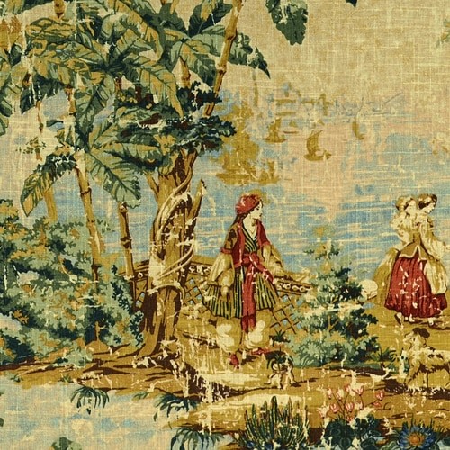 Bosporus Billiard Toile Shower Curtain Tropical Shower
