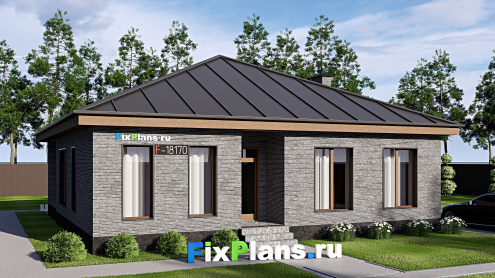Проект одноэтажного дома 12х13м S111м2 F-18170