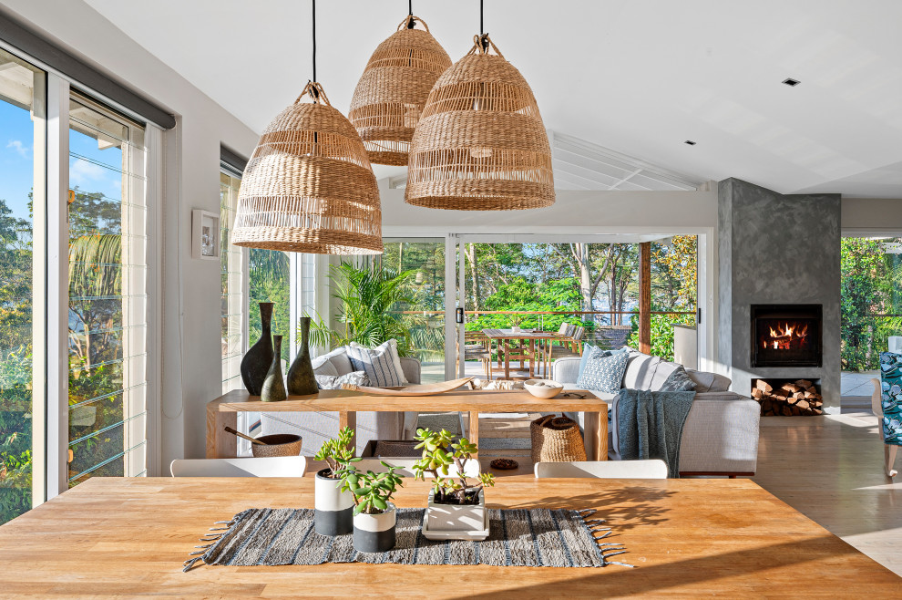Inspiration for a beach style dining room in Sydney.