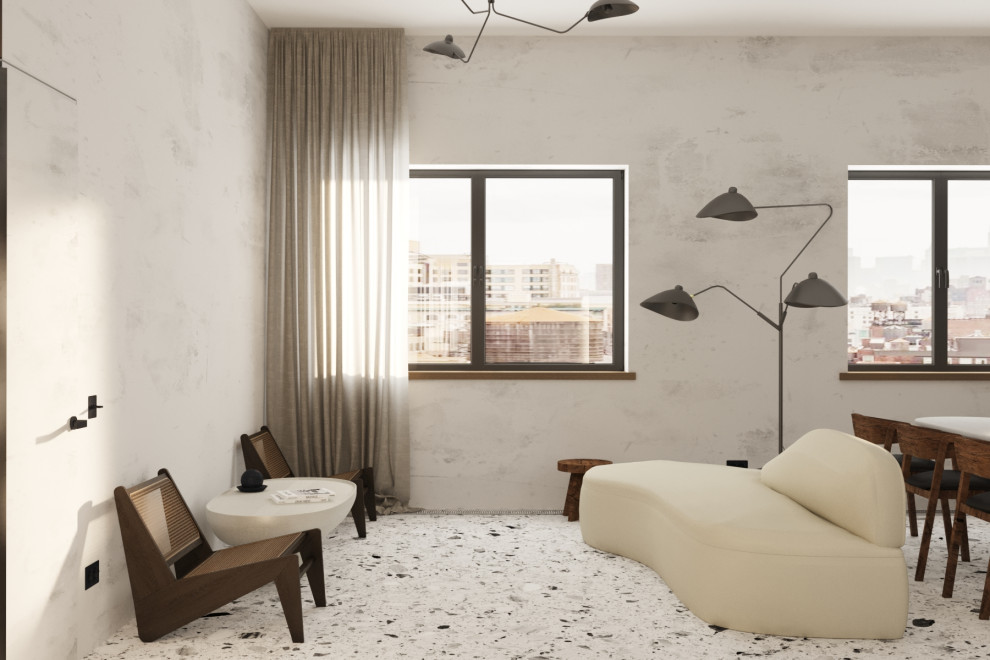 Minimalism scandi-chic interior design visualization