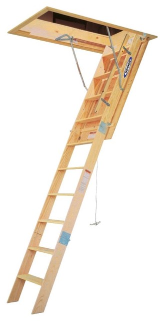 Werner 8' Wood Folding Heavy Duty Access Ladder (WH2508)