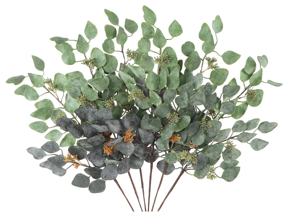 Real Touch Eucalyptus 24" Powdered With Seeds 6 Pcs Artificial Plants
