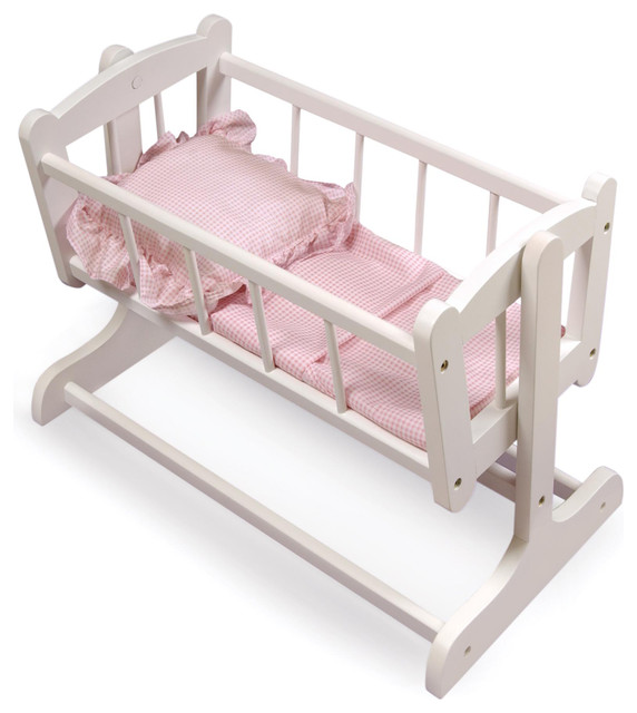 white doll cradle