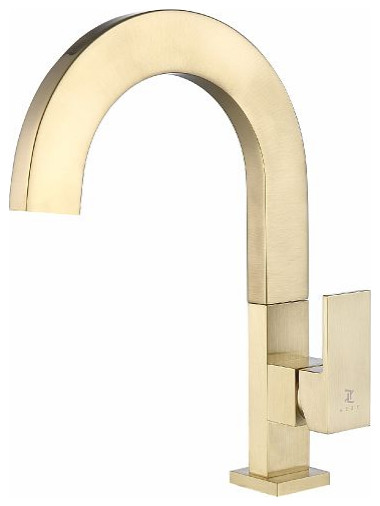 Farmhouse Brushed Gold Single Handle Bathroom Sink Faucet with One Hole